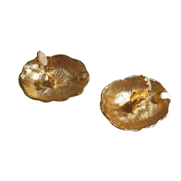 Vintage Gold Tone Clip On Earrings Braided Rope Design Fashion Costume Retro - Picture 4 of 4